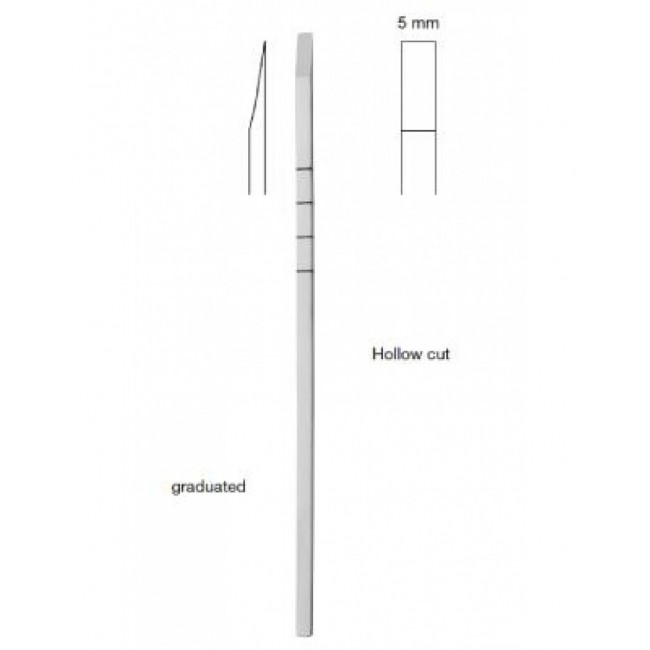Cottle Gubisch Chisel, Laser Graduated With Hollow Cut, 18 cm Cottle Gubisch Chisel, Laser Graduated With Hollow Cut, 18 cm