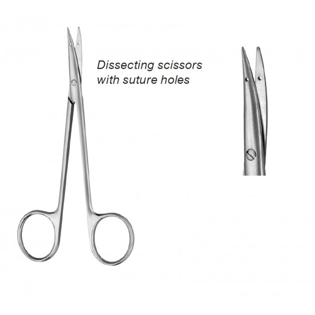 Littler With Suture Holes Scissors,Curved,11.5 cm