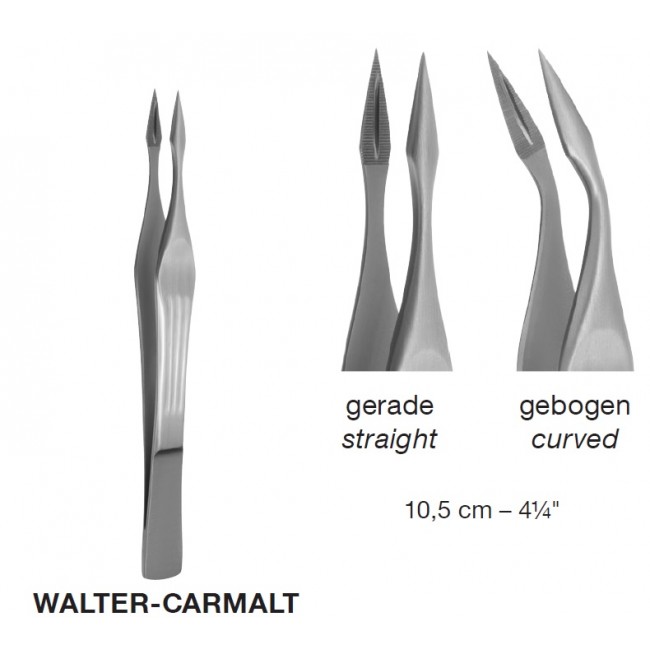 WALTER-CARMALT Splinter Forceps,10.5 cm