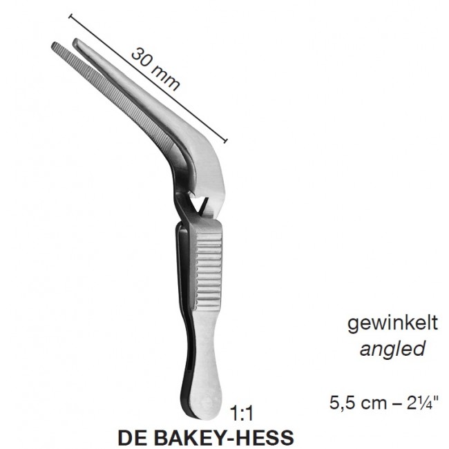 DEBAKEY-HESS Angled Bulldog Clamps 5.5 cm