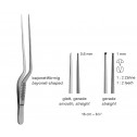 Bayonet-Shaped ,Dissecting Micro Forceps,Straight,Smooth, 16 cm, 1 X  2 Teeth
