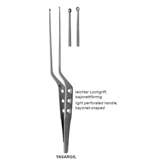 Yasargil Ring Tip, Bayonet-Shaped, Micro Tumor Grasping,light Perforated Handle