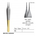 T/C Micro Adson Delicate Dissecting Forceps,Smooth, Point 0.8 mm, 12 cm