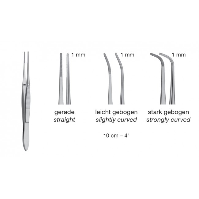 Delicate Dissecting Forceps, 1 mm , 10 cm