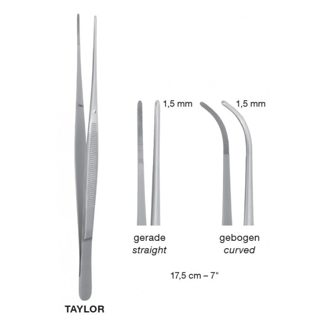 Taylor Delicate Dissecting Forceps, 1.5 mm , 17.5 cm