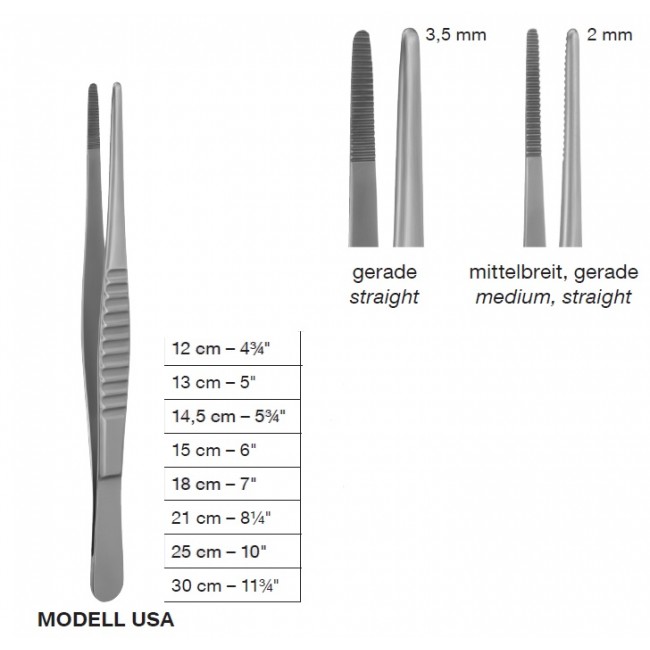 Modell USA Dressing Medium, Dissecting Forceps