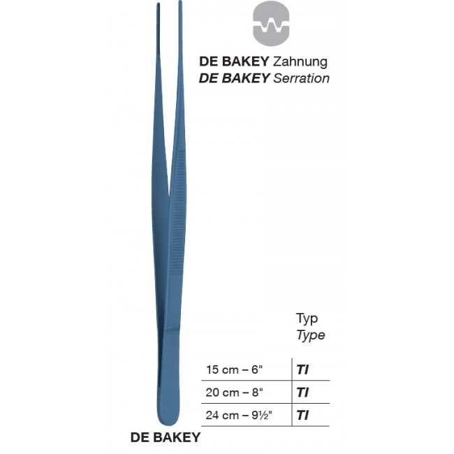 Titanium De-Bakey Atraumatic Forceps