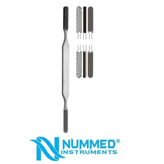 Fomon Nasal Rasp & Bone File Double Ended, 20.5 cm, Cutting Edge 30 x 8 mm Fomon Nasal Rasp & Bone File Double Ended, 20.5 cm, Cutting Edge 30 x 8 mm